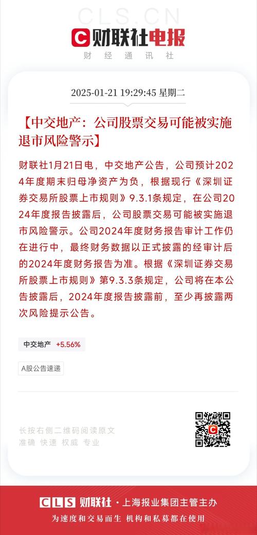 财报季ST股命运分岔：中交地产披星戴帽，*ST银江再遇风波？